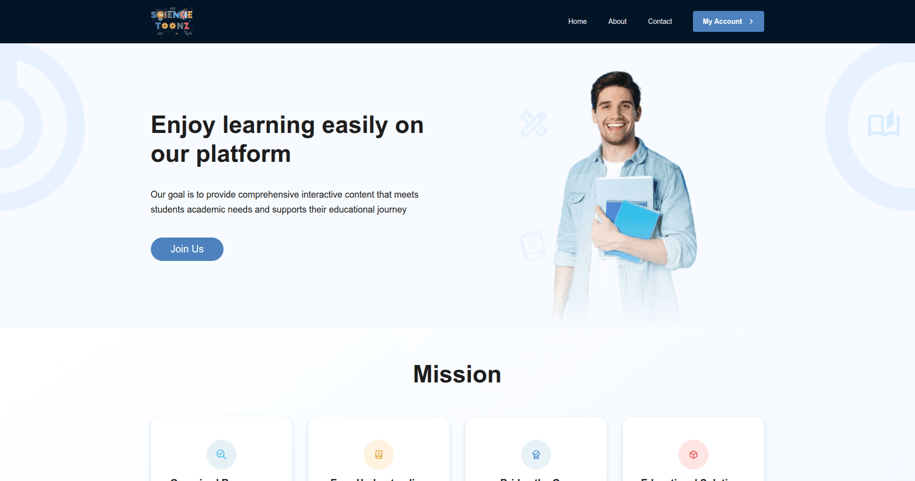 Live preview screenshot of Science Toonz project interface